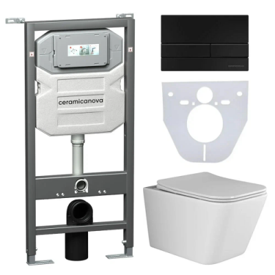 Комплект инсталляция унитаз кнопка Ceramica Nova CN3007_1002B_1000