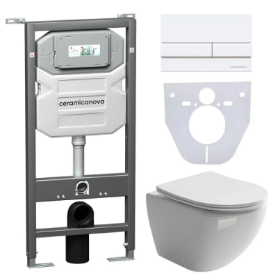 Комплект инсталляция унитаз кнопка Ceramica Nova CN4002_1002W_1000
