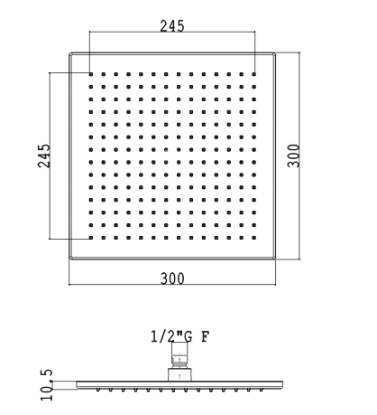 Верхний душ 30x30 AquaElite SF048A06Q золото