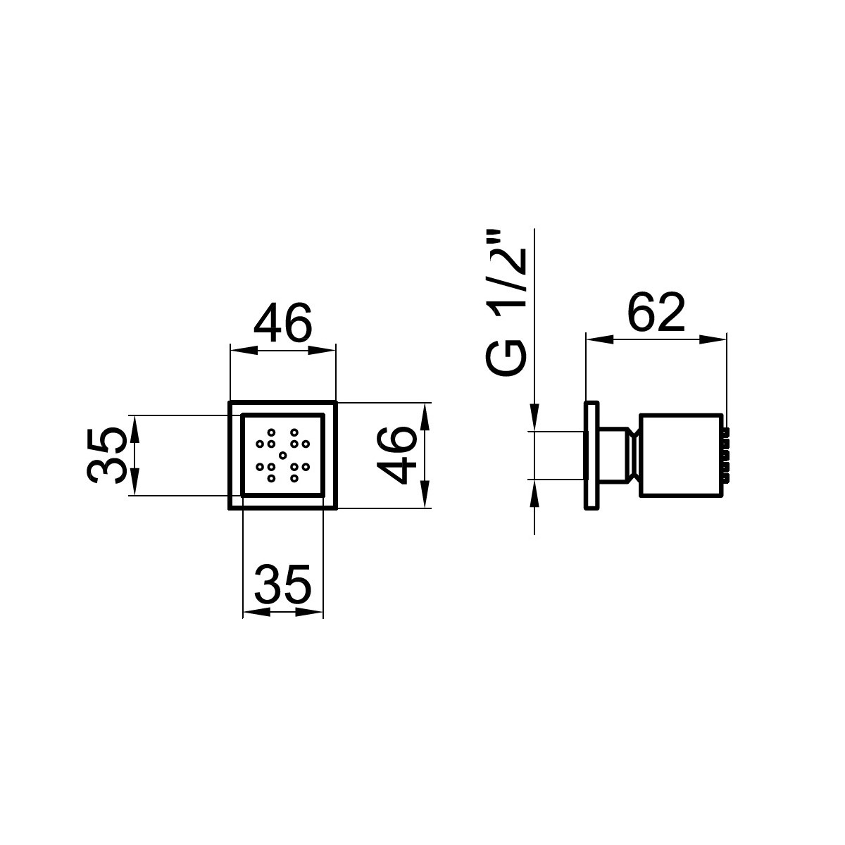 Форсунка гидромассажная Webert AC0333015, хром