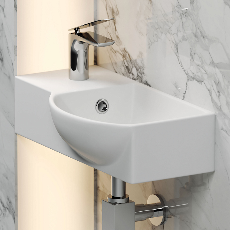 Умывальник подвесной прямоугольный  смеситель слева) Element 400*220*120мм Ceramica Nova CN6039R