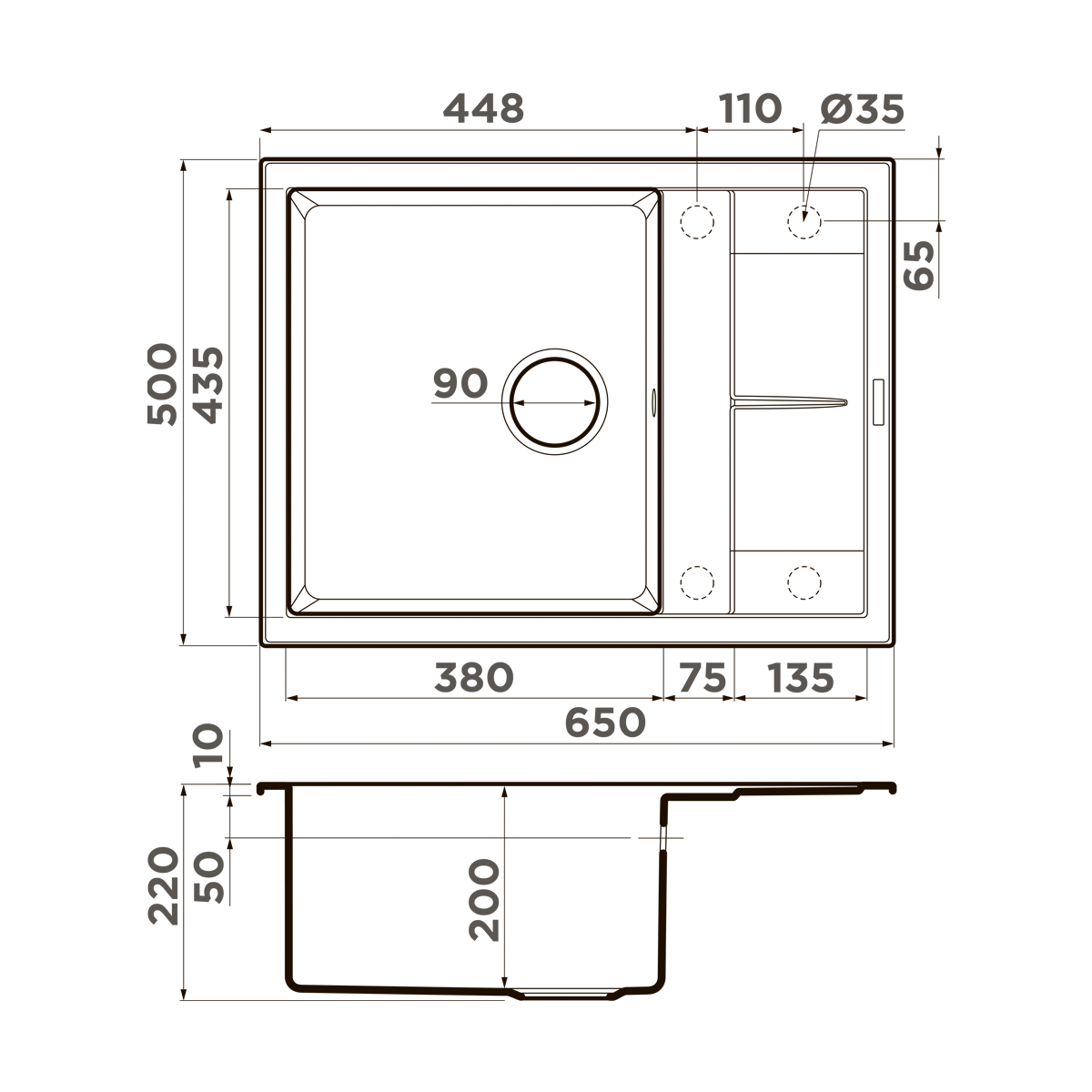 4993861 Omoikiri Sumi 65A-WH Artceramic/белый