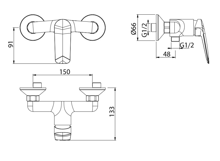M&Z LGA00800 Laguna Смеситель для душа, ХРОМ
