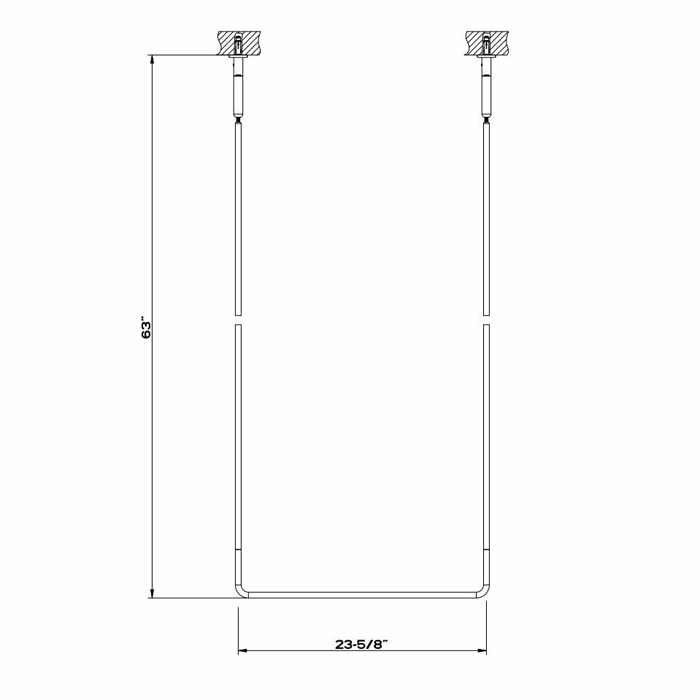Gessi Goccia Полотенцедержатель потолочный - 60хh160см., цвет: Brushed chrome 38143#147