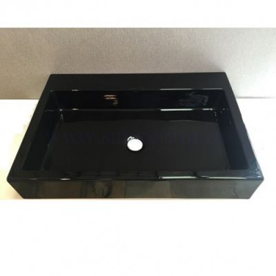 Раковина 75x51 без отверстия Nicdesign 001 231 008 чёрный глянцевый