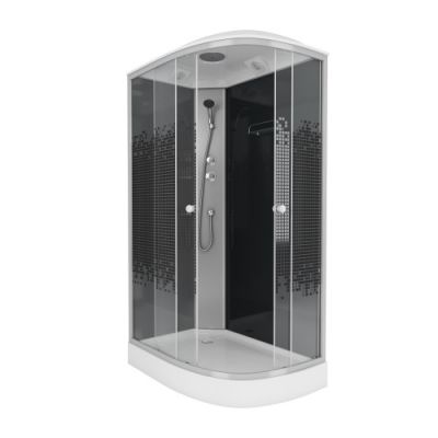 Niagara Eco Душ.каб. NG-4512-14L BLACK (1200х800х2150) низкий поддон(13см) стекло мозаика