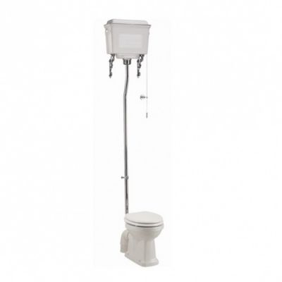 Унитаз с бачком на высокой трубе Burlington T59WHI+T30CHR+P2
