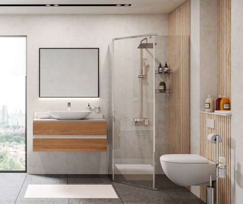 Leine 35P11 Душевой уголок 90x90 пятиугольный, с распашными дверьми