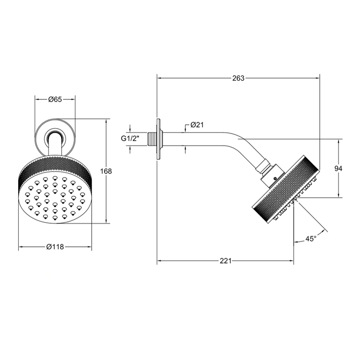 Gessi Inciso Душевая головка настенная, шарнирная на 1/2, Ø 200мм, цвет: finox 58189#149