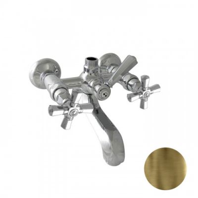 Nicolazzi Teide Four Смеситель для ванны на 2 отверстия, с переключателем ванна/душ, вывод сверху 3/4; (для душ. стойки), цвет: бронза 1900BZ45