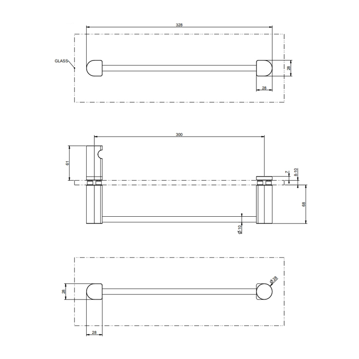 Gessi Rilievo Полотенцедержатель, 30 см, цвет: Black XL 59562#299