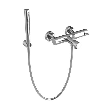 MIVE010RO/C08 Oioli Micro, однорычажный смеситель для ванны (излив 17.4 см), с набором для душа, цвет черный матовый