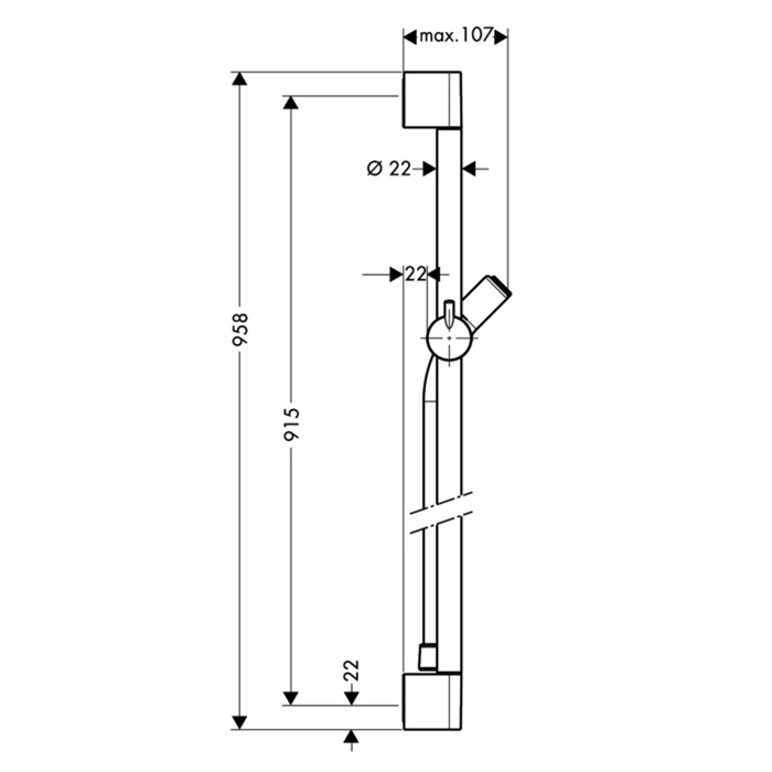 Hansgrohe Croma 100 Штанга для душа Unica 95см., цвет: хром 27610000