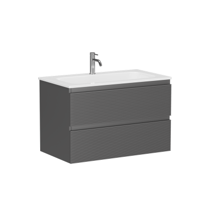 FL70ES Ceramica Nova Тумба подвесная SANCOS Folk 690х445х500, c двумя ящиками оснащенными доводчиками, Ergraut soft