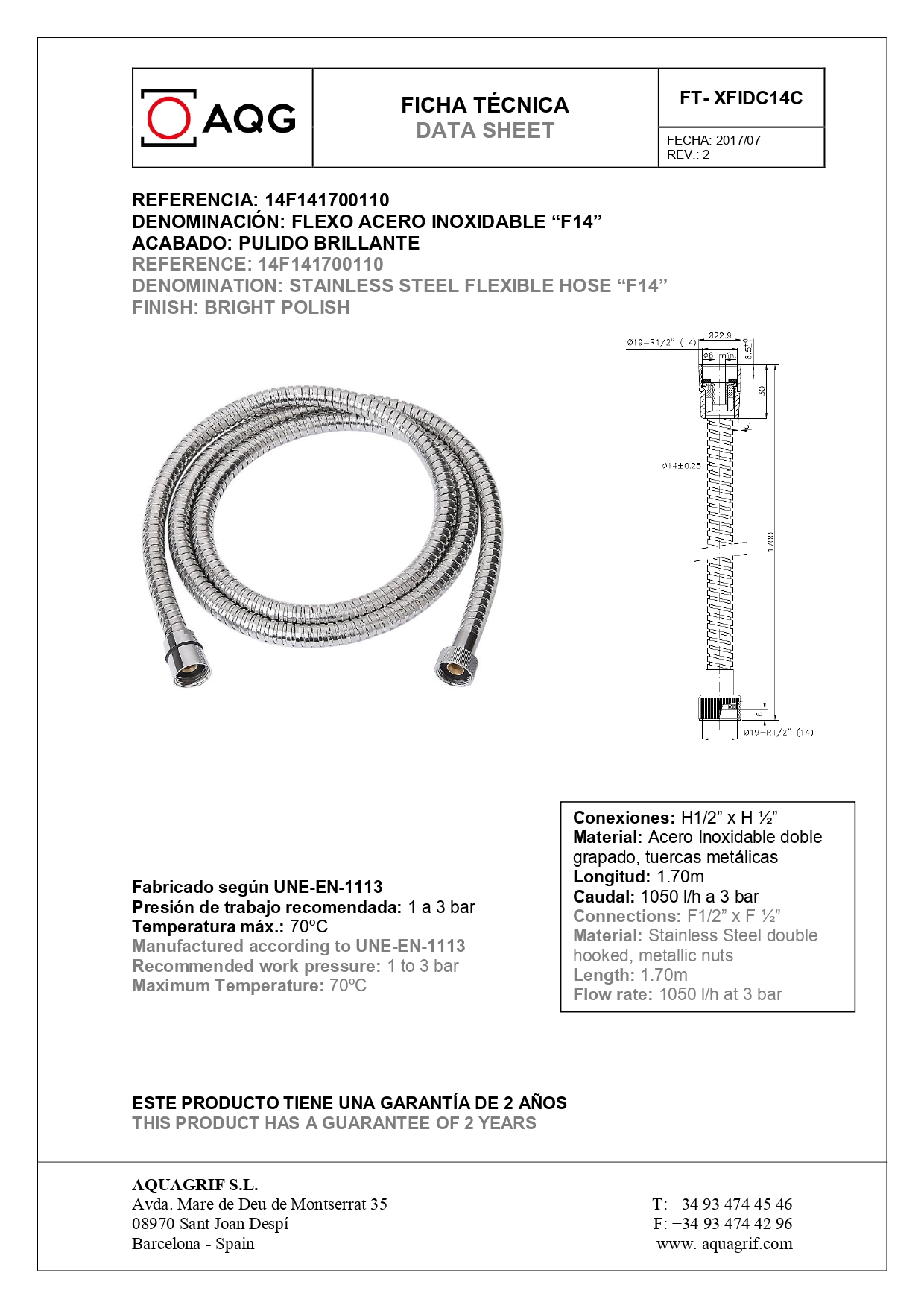 AQG Tube, однорычажный смеситель для ванны c набором для душа SETI, цвет хром 01TUB410CR