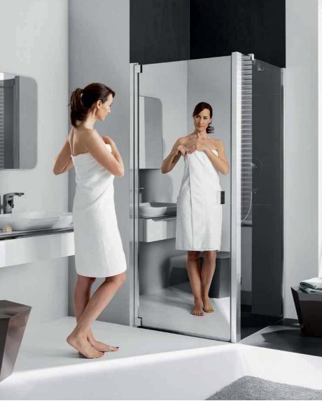 KERMI Atea 1TR Душевая дверь 47х220см., серебро, стекло зеркальное AT 1TR 470x2200VAK+зеркал