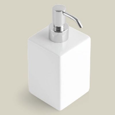 Bertocci Le Ceramiche Дозатор для жидкого мыла, настольный 7,5хh18х7,5см., цвет: белая керамика/хром