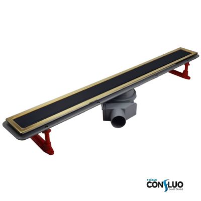 Душевой лоток 550 мм Pestan Confluo Premium Line Black Glass Gold