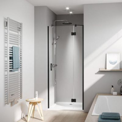Kermi LIGA Дверь в нишу LI SFR 90x200см., Schwarz Soft+прозрачное стекло с Kermiclean, цвет: черный LI SFR 09020 3PK