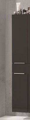 Puris Slim Line, высокий шкаф 30*160 см правый (2 двери, 1 ящик), цвет лак карбон