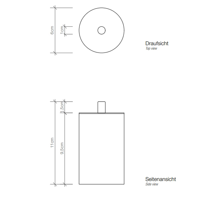Decor Walther Tube BMD Баночка универсальная 6x11см, с крышкой, настольная, цвет: хром 542400