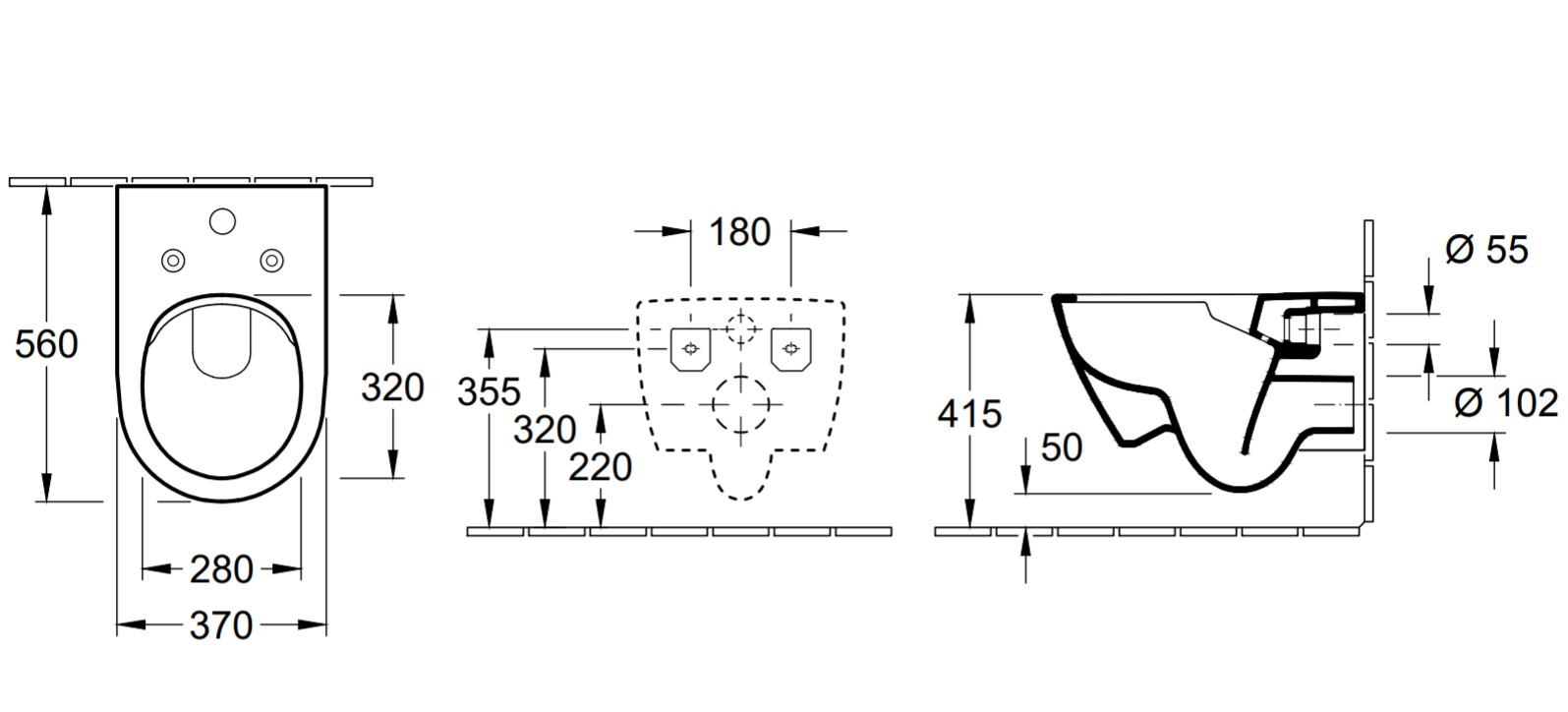 Подвесной унитаз Villeroy&Boch Subway 2.0 5614A1R1