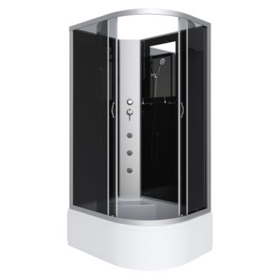 Душ.каб. NG-2510-14LBKG (1200х800х2000) высокий поддон(40см) стекло тонированное