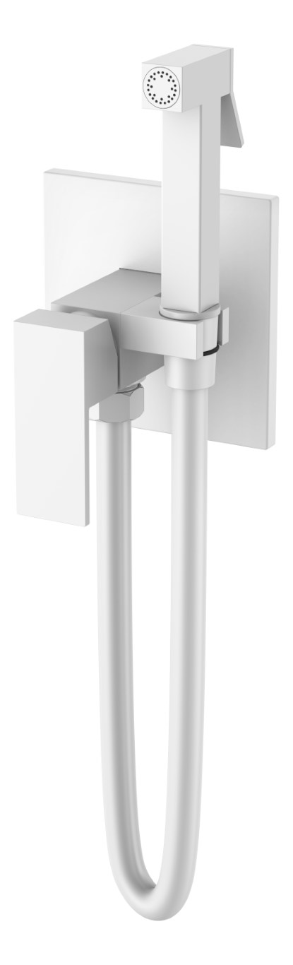 Смеситель гигиенический Boheme встроенный, QUBIC Matt White 477-MW