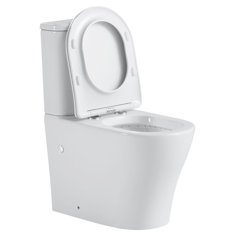 7792W Унитаз компакт B&W W-7792 P-trap / Geberit/ Rimless / anti-dirt (665x360x840)