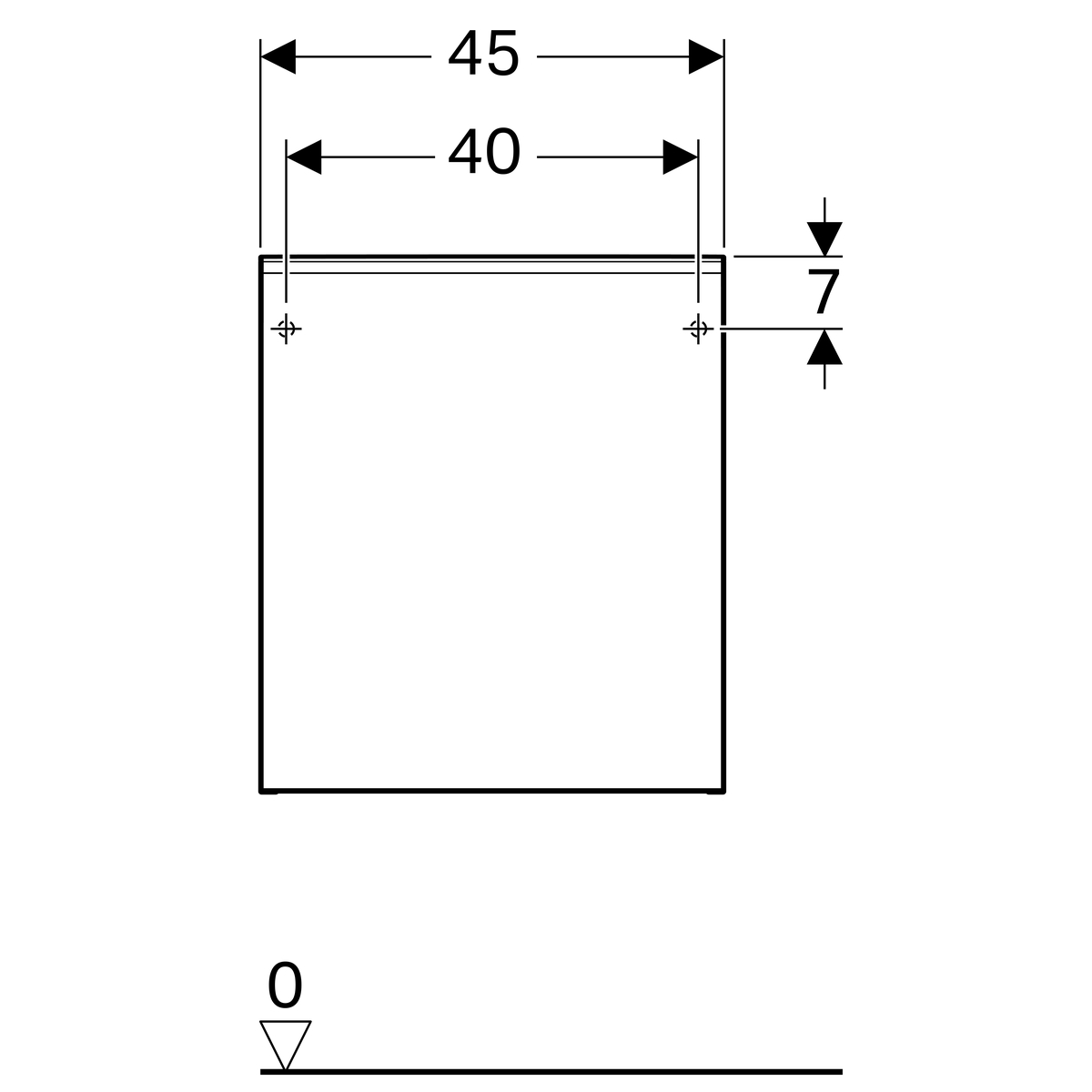 Боковой шкафчик Keramag Acanto 450 x 520 x 476, фронтальная часть: лавовое стекло корпус: лавовый матовый — лакированный 500.618.JK.2