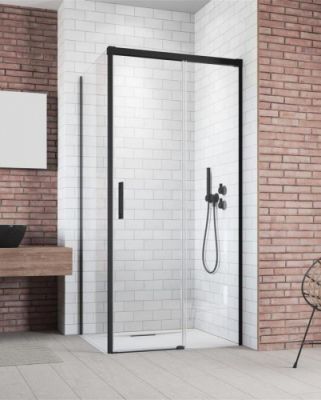 Душевой уголок 100x75 Radaway Idea Black KDJ профиль черный матовый, правая
