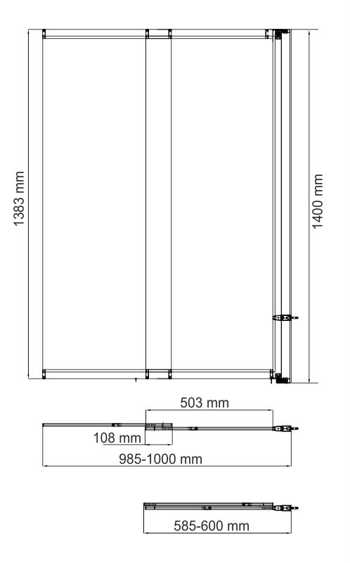 Wasserkraft Main 41S02-100 RM Стеклянная шторка 100х140 см