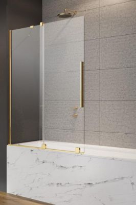 Шторка на ванну 110 см Radaway Furo Gold PND II раздвижная профиль золото