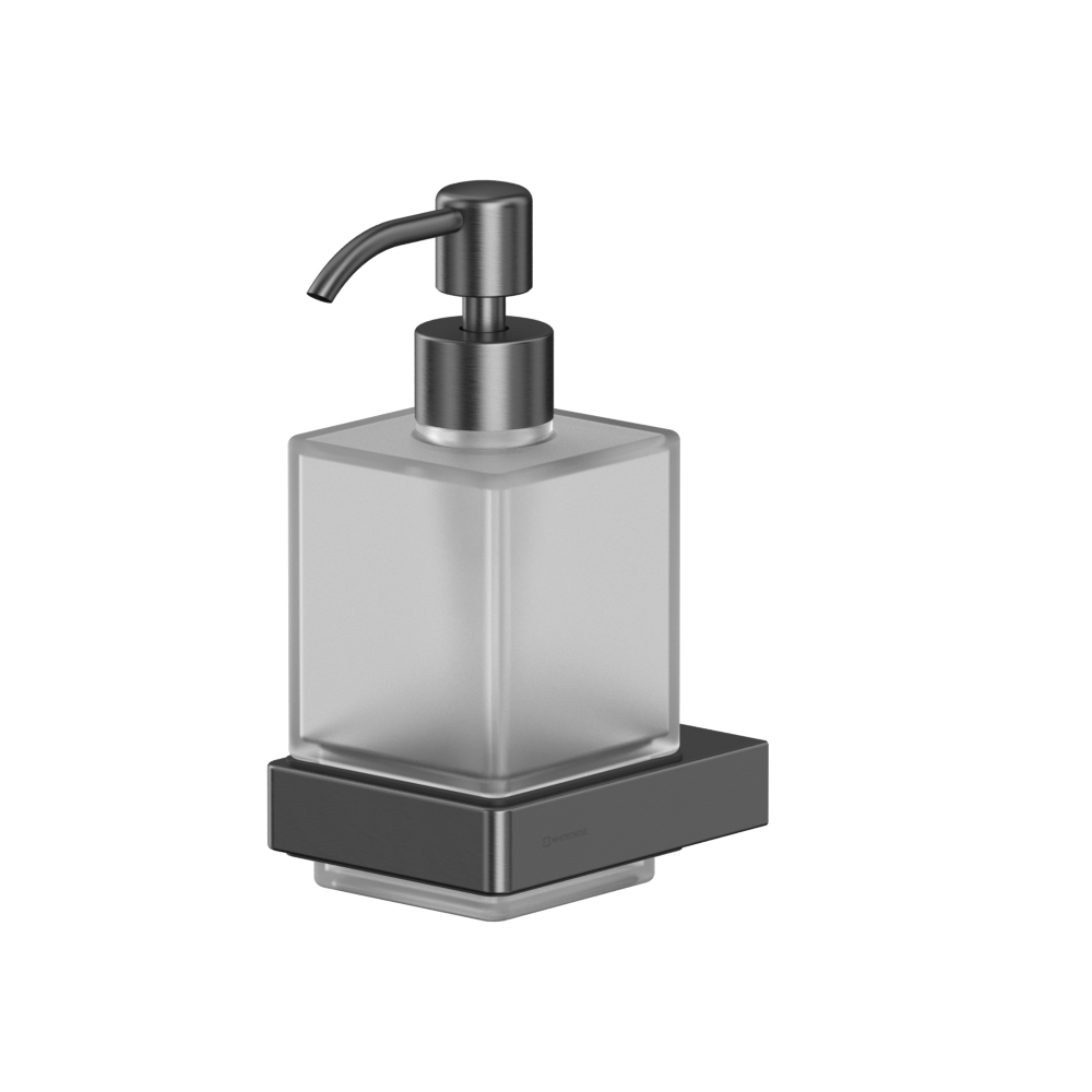 Дозатор для жидкого мыла подвесной WHITECROSS Cubo CU2440GM (оружейная сталь)