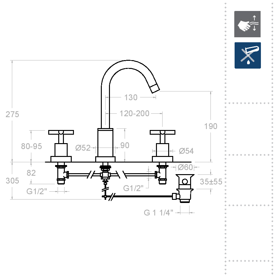 Ramon Soler Смеситель для раковины двурычажный Rs Cross 6242