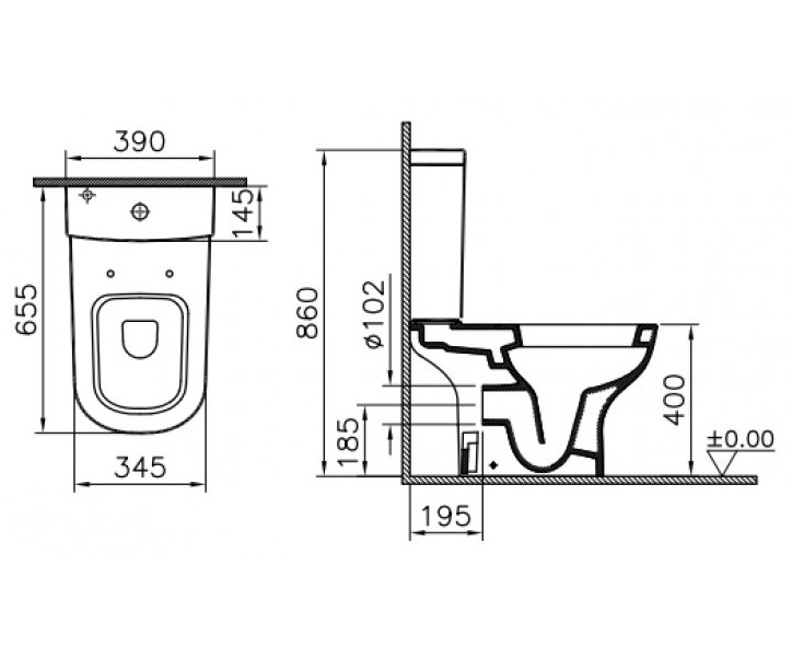 Унитаз с бачком Vitra D-Light 9014B003-7209