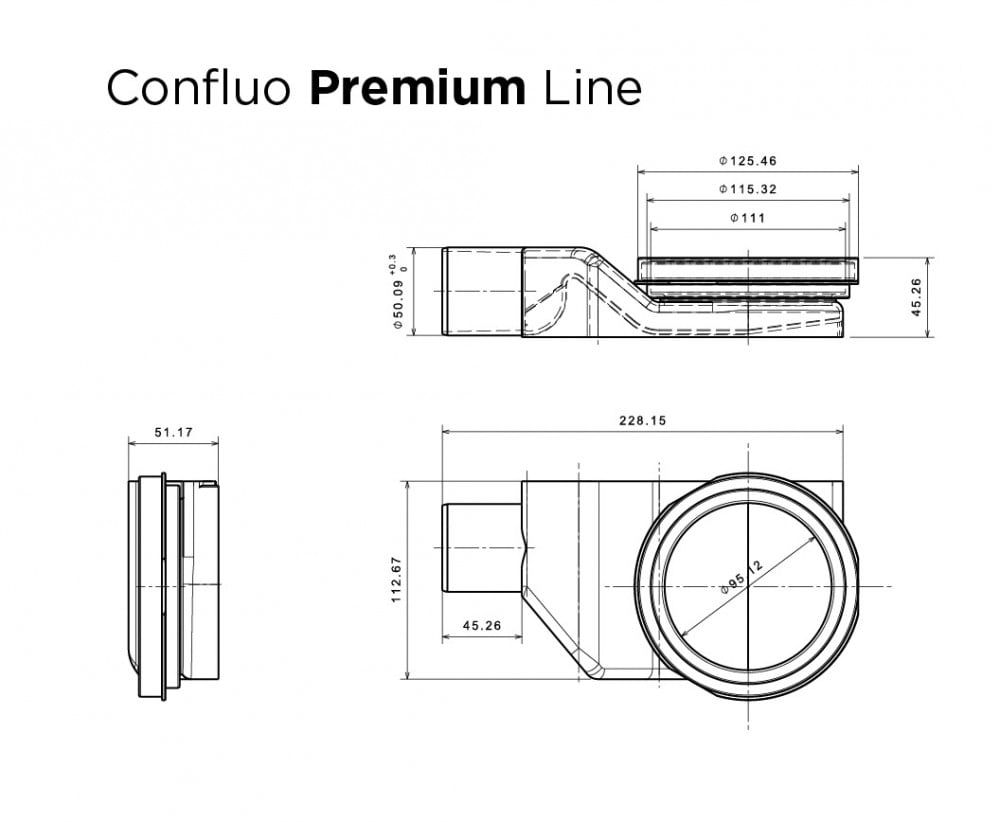 Линейный трап 300 мм PESTAN Confluo Premium Line Gold 13100050