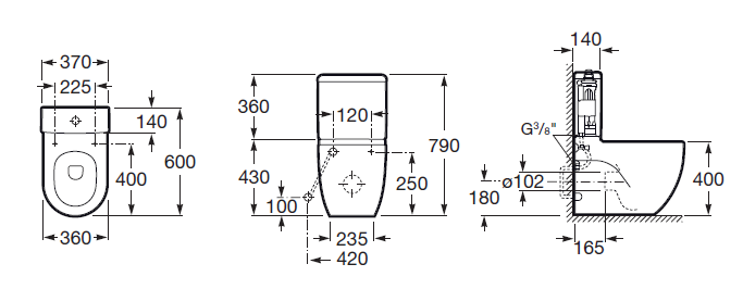 ROCA Meridian напольный унитаз 342248000