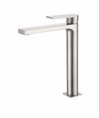 AQG Alpha, высокий однорычажный смеситель для раковины без донного клапана, никель сатин 01ALP120NI