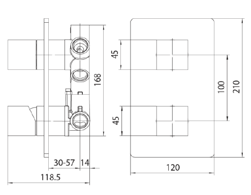 BOSSINI CUBE NEW механический смеситель на 2-5 потребителя Z00062.030