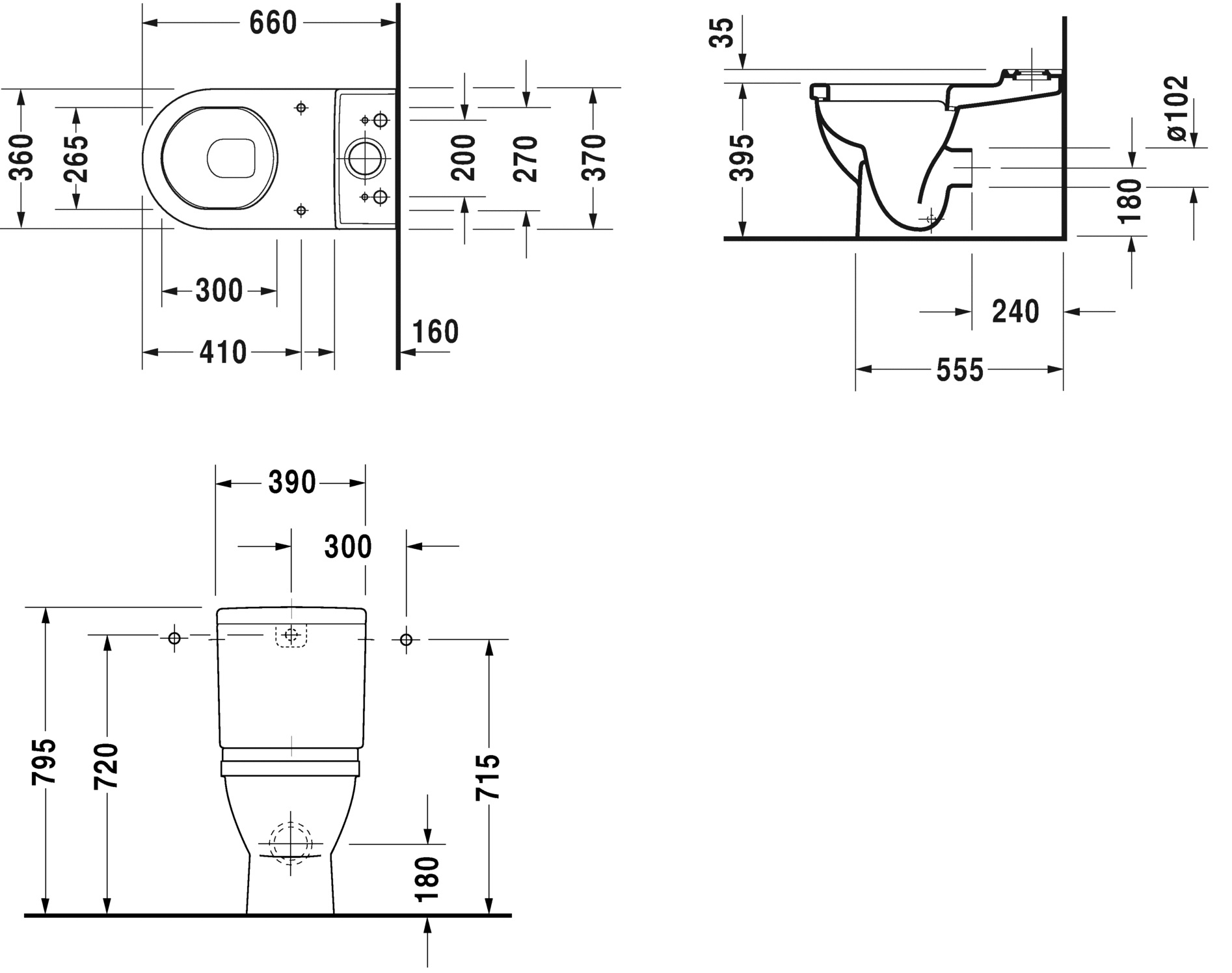 Унитаз с бачком 665 мм Duravit Starck-3 012809