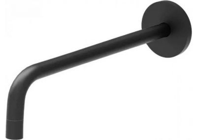 Paffoni LIGHT Излив из стены d.18, длина mm.245 подкл. 1/2"  с латунной накладкой d.70, черный матовый