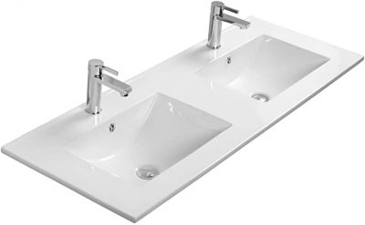 IBX PORC1202S, керамическая раковина двойная 120 см, цвет белый