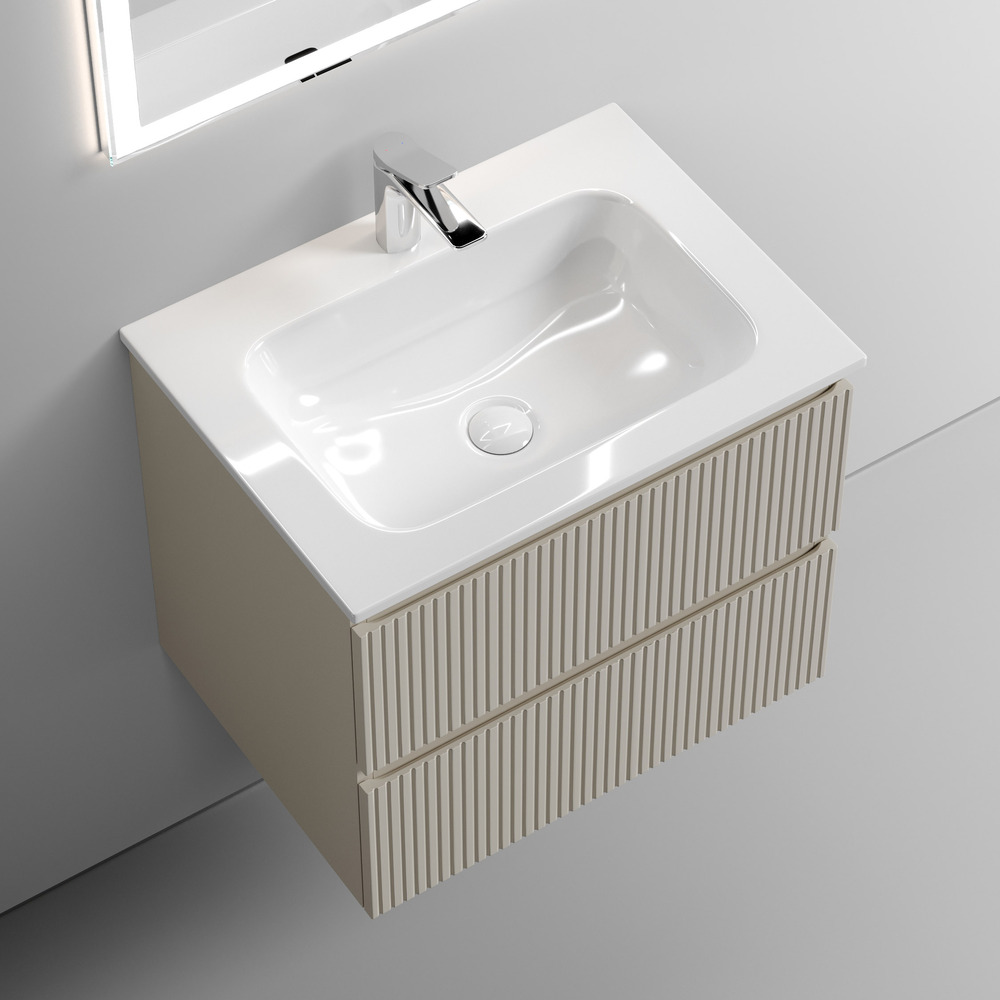 Тумба подвесная SANCOS Snob T 590х445х500, c двумя ящиками оснащенными доводчиками, Beige Soft , арт.SNT60CE