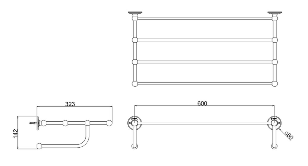 Полка для полотенец Burlington A46 CHR