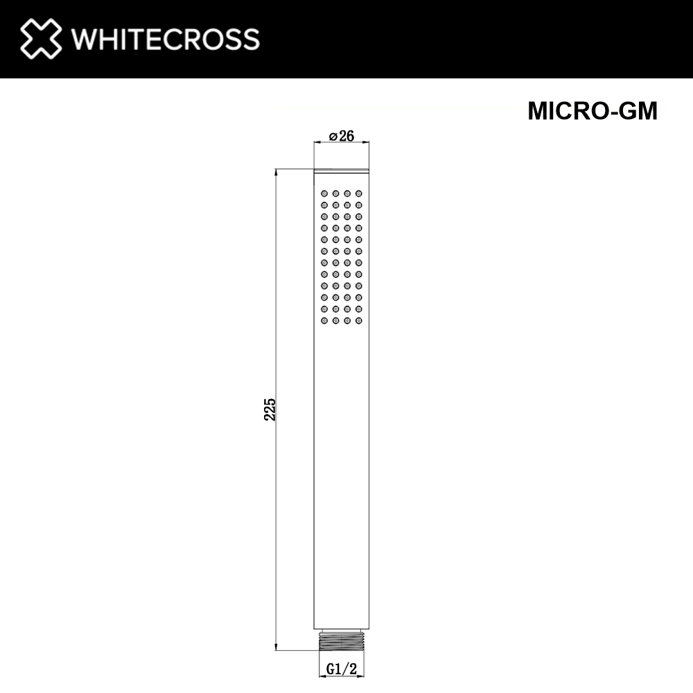 Душевая лейка WHITECROSS MICRO-GM (оружейная сталь)