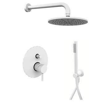 Комплект KITLIG015BO  для душа со смесителем LIG015BO на 2 выхода, душ 225мм, LIGHT, белый матовый Paffoni - 1 шт