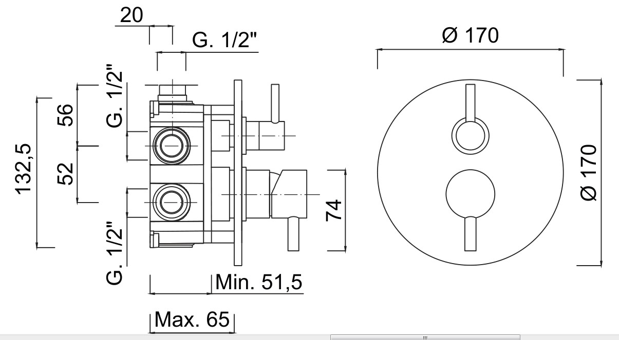 Giulini BOX F5286 Встраиваемая часть в стену смесителя для душа на 3 потребитель