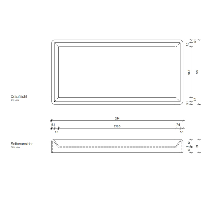 Decor Walther Classic DW 345 Бокс универсальный 25x12x2см, настольный, цвет: золото 817920