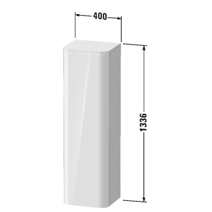 Duravit Happy D.2 Plus Шкаф навесной 133x40x36см с 3 стеклянными полками петли слева, подвесной, цвет: nordic white satin matt/mediterrenean oak HP1261L3939